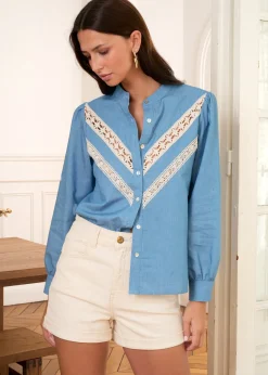 Motus Boutique Chemises & Blouses^Blouse Assia Denim-BlouseAssia