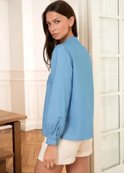 Motus Boutique Chemises & Blouses^Blouse Assia Denim-BlouseAssia
