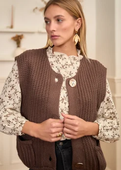 Motus Boutique Chemises & Blouses^Blouse Julie MarronBeige-BlouseJulie