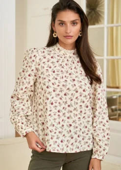 Motus Boutique Chemises & Blouses^Blouse Juliette BeigeBordeaux-BlouseJuliette