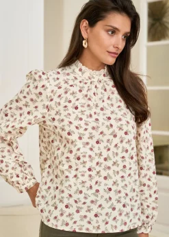 Motus Boutique Chemises & Blouses^Blouse Juliette BeigeBordeaux-BlouseJuliette