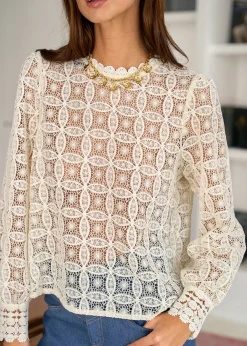 Motus Boutique Chemises & Blouses^Blouse Lorette Ivoire-BlouseLorette