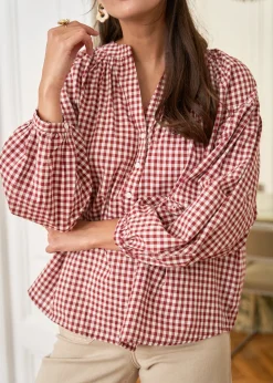 Motus Boutique Chemises & Blouses^Blouse Manel VichyRouilleEcru-BlouseManel