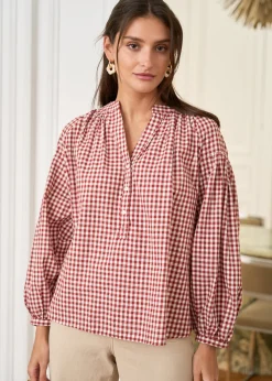 Motus Boutique Chemises & Blouses^Blouse Manel VichyRouilleEcru-BlouseManel