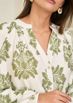 Motus Boutique Chemises & Blouses^Blouse Manel ImpriméKakiEcru-BlouseManel