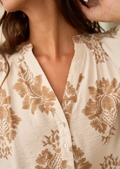 Motus Boutique Chemises & Blouses^Blouse Manel ImpriméFondBeige-BlouseManel