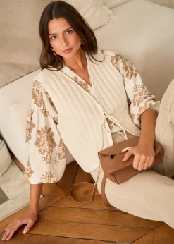Motus Boutique Chemises & Blouses^Blouse Manel ImpriméFondBeige-BlouseManel