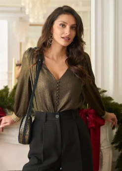 Motus Boutique Chemises & Blouses^Blouse Olivia Bronze-BlouseOlivia