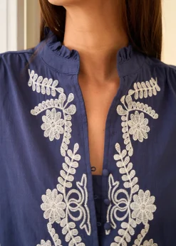 Motus Boutique Chemises & Blouses^Blouse Roma MarineEcru-BlouseRoma