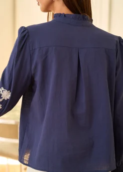 Motus Boutique Chemises & Blouses^Blouse Roma MarineEcru-BlouseRoma