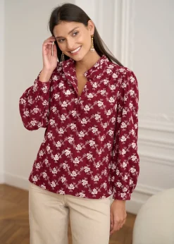 Motus Boutique Chemises & Blouses^Blouse Solange BordeauxEcru-BlouseSolange