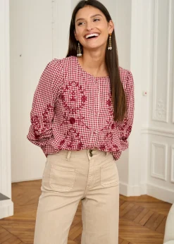 Motus Boutique Chemises & Blouses^Blouse Ysaline VichyBordeaux-BlouseYsaline