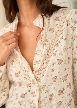 Motus Boutique Chemises & Blouses^Chemise Aimée FleuriFondBeige-ChemiseAimée