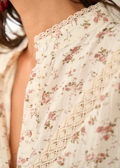 Motus Boutique Chemises & Blouses^Chemise Aimée FleuriFondBeige-ChemiseAimée
