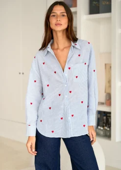Motus Boutique Chemises & Blouses^Chemise Louisa BleuRayéBlanc-ChemiseLouisa