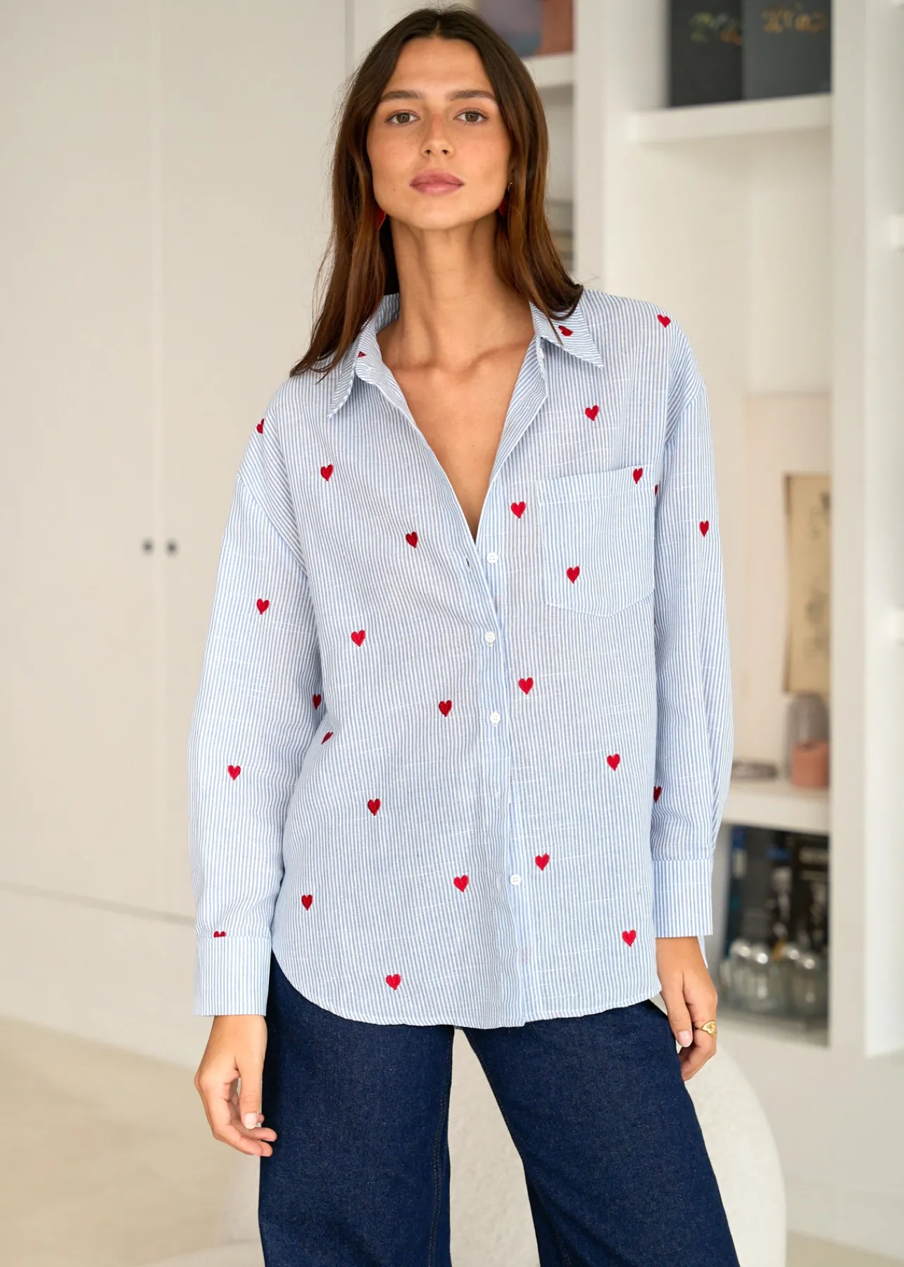 Motus Boutique Chemises & Blouses^Chemise Louisa BleuRayéBlanc-ChemiseLouisa