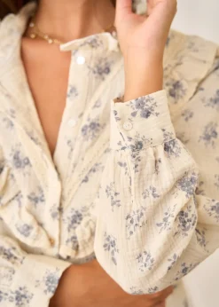 Motus Boutique Chemises & Blouses^Chemise Sam FleuriFondBeige-ChemiseSam
