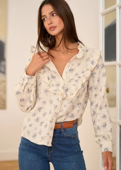 Motus Boutique Chemises & Blouses^Chemise Sam FleuriFondBeige-ChemiseSam