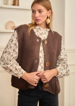 Motus Boutique Mailles^Gilet Ambre Marron-GiletAmbre