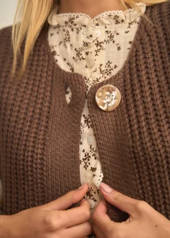 Motus Boutique Mailles^Gilet Ambre Marron-GiletAmbre