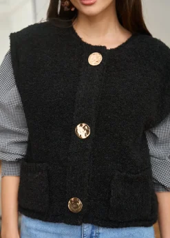 Motus Boutique Mailles^Gilet Artus Noir-GiletArtus