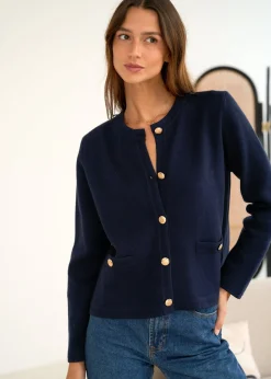 Motus Boutique Mailles^Gilet Audrey Marine-GiletAudrey