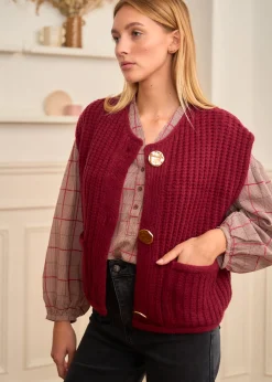 Motus Boutique Mailles^Gilet Lola Bordeaux-GiletLola