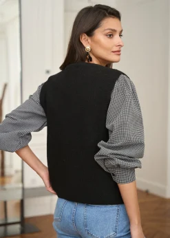 Motus Boutique Mailles^Gilet Léon Noir-GiletLéon