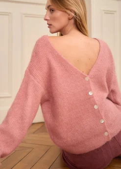 Motus Boutique Mailles^Gilet Maelys VieuxRose-GiletMaelys