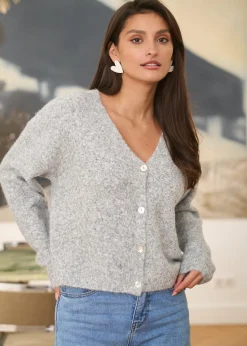Motus Boutique Mailles^Gilet Myrielle Gris-GiletMyrielle