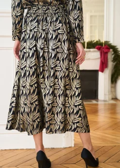 Motus Boutique Jupes & Shorts^Jupe Alice ImpriméDoréFondNoir-JupeAlice