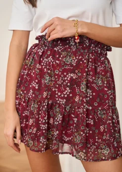 Motus Boutique Jupes & Shorts^Jupe Lou FleuriBordeaux-JupeLou