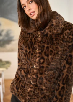 Motus Boutique Vestes & Manteaux^Manteau Camille LéopardMarron-ManteauCamille