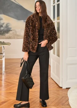 Motus Boutique Vestes & Manteaux^Manteau Camille LéopardMarron-ManteauCamille