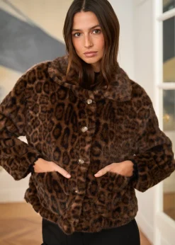 Motus Boutique Vestes & Manteaux^Manteau Camille LéopardMarron-ManteauCamille
