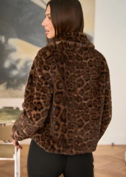 Motus Boutique Vestes & Manteaux^Manteau Camille LéopardMarron-ManteauCamille