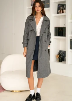 Motus Boutique Vestes & Manteaux^Manteau Isia Gris-ManteauIsia