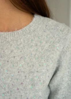 Motus Boutique Mailles^Pull Fleur Gris-PullFleur