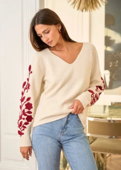 Motus Boutique Mailles^Pull Nolan EcruBordeaux-PullNolan
