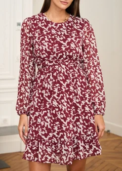 Motus Boutique Robes^Robe Abriel BordeauxEcru-RobeAbriel