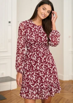 Motus Boutique Robes^Robe Abriel BordeauxEcru-RobeAbriel