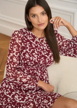 Motus Boutique Robes^Robe Abriel BordeauxEcru-RobeAbriel