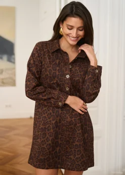 Motus Boutique Robes^Robe Aubane ImpriméLéopard-RobeAubane