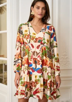 Motus Boutique Robes^Robe Constance MotifsBeige-RobeConstance