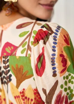 Motus Boutique Robes^Robe Constance MotifsBeige-RobeConstance