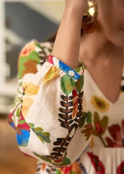 Motus Boutique Robes^Robe Constance MotifsBeige-RobeConstance