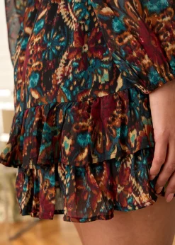Motus Boutique Robes^Robe Léa ImpriméFondNoir-RobeLéa