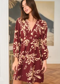 Motus Boutique Robes^Robe Léane BordeauxBeige-RobeLéane