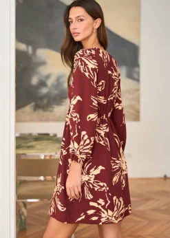 Motus Boutique Robes^Robe Léane BordeauxBeige-RobeLéane