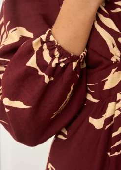Motus Boutique Robes^Robe Léane BordeauxBeige-RobeLéane